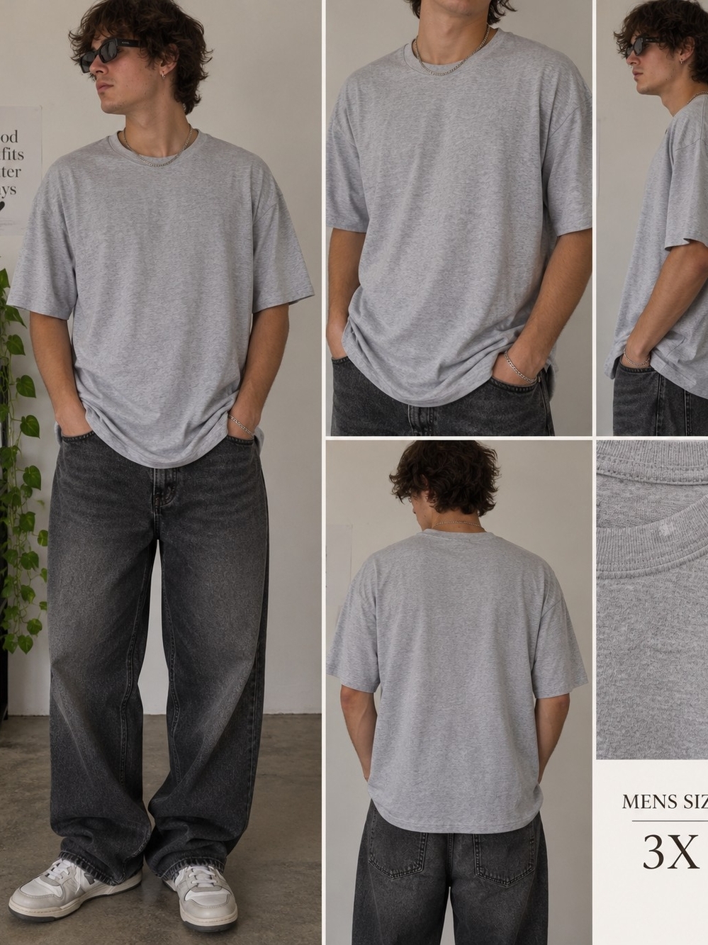 Fruit Of The Loom Men's Relaxed-Fit Crewneck T-Shirt - Grey Size XL